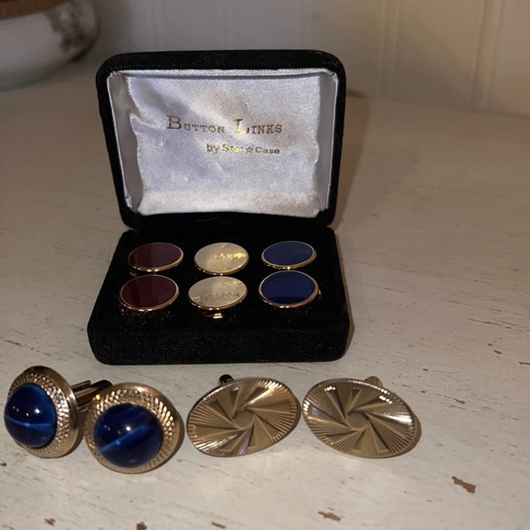 Lot vintage cuff links and button links - Picture 1 of 6